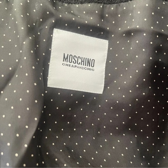 Moschino Cheap and Chic Y2K Black Wool Blazer Ruffle Collar Statement Jacket - Picture 5 of 7